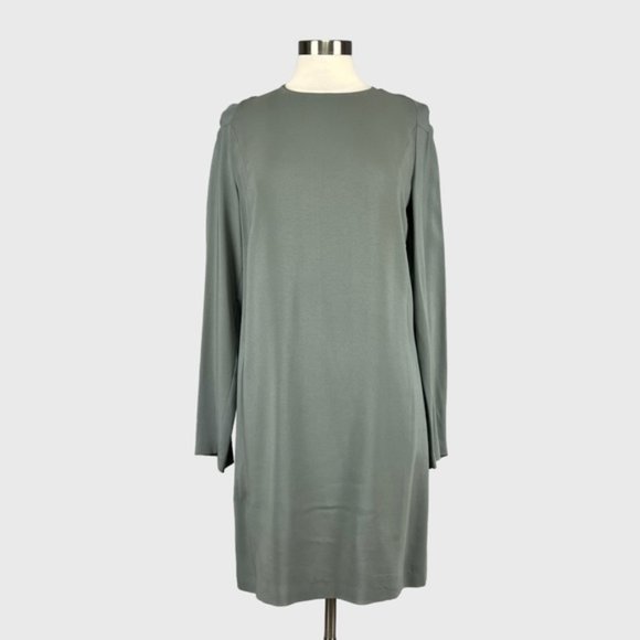 Calvin Klein Collection Womens Long Sleeve Shift Dress Sage Green size 46 US 10 - Picture 1 of 12